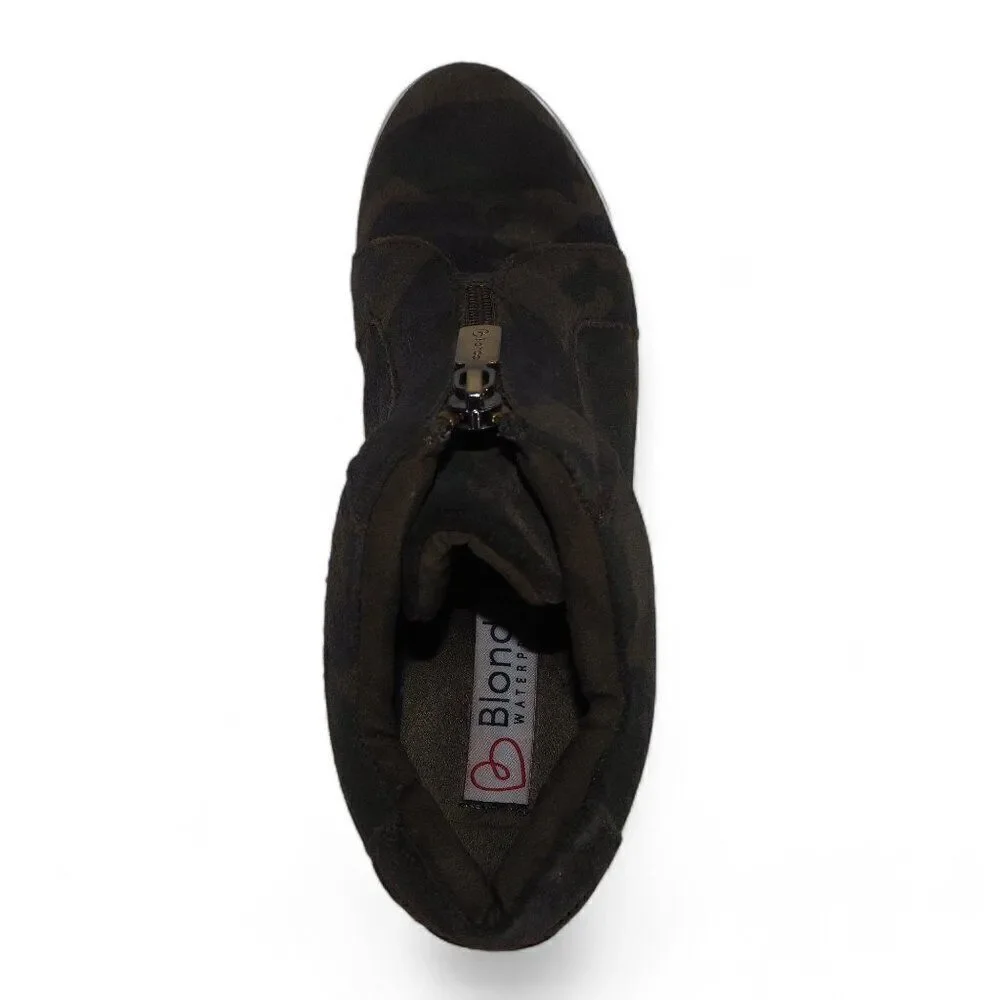 Blondo Glenda Waterproof Wedge‎ Sneakers Camo B3501905 Women's 7.5M